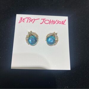 Betsey Johnson Blue and Gold Drop Earrings